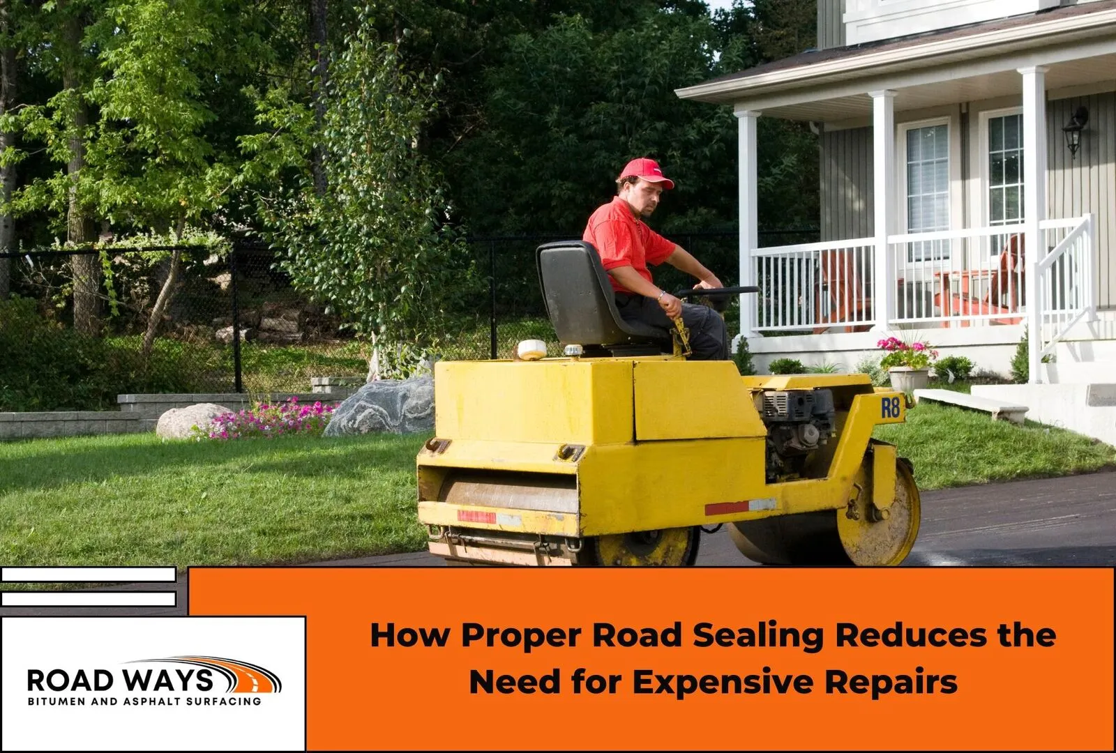 A sealed asphalt surface protected against water and UV damage