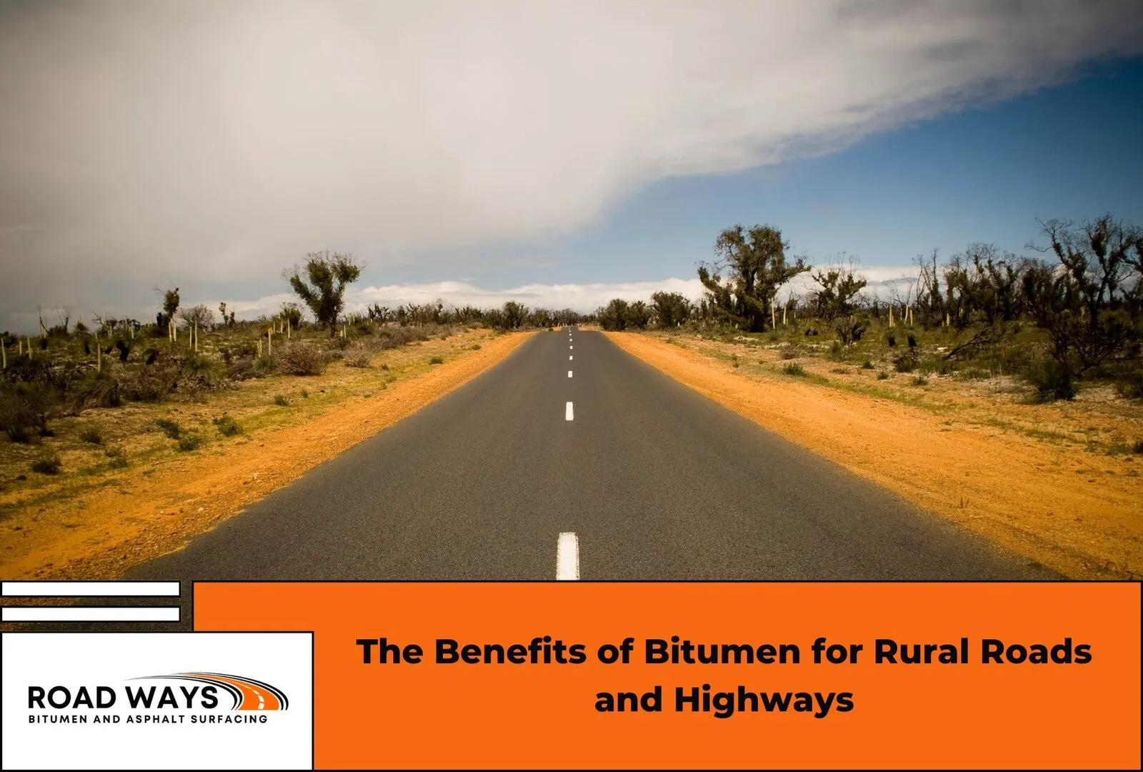 A sealed bitumen rural road running through open country