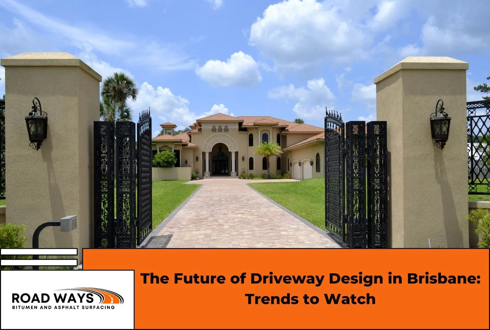 A modern Brisbane driveway with a decorative asphalt finish