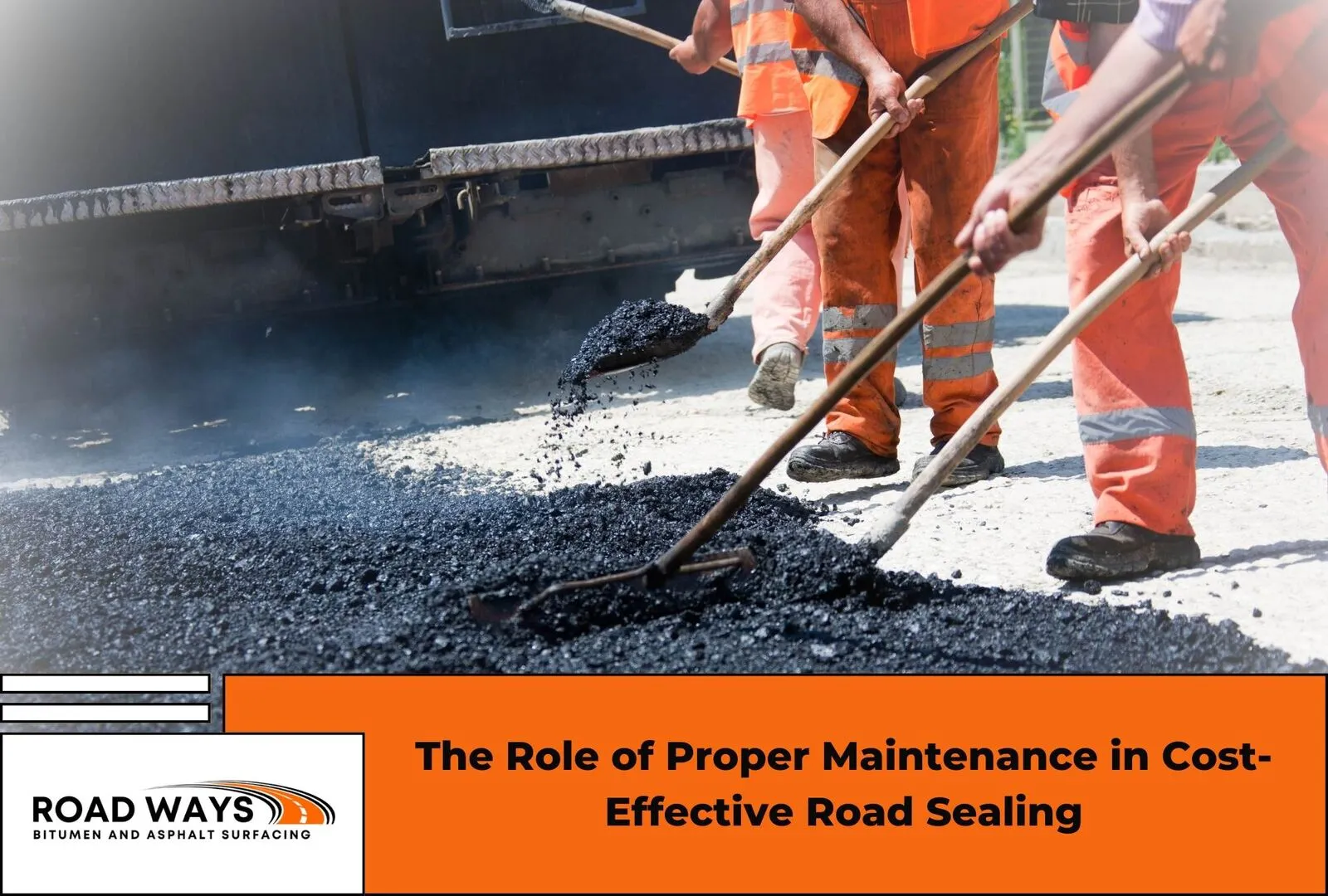 Routine maintenance being carried out on a sealed road surface