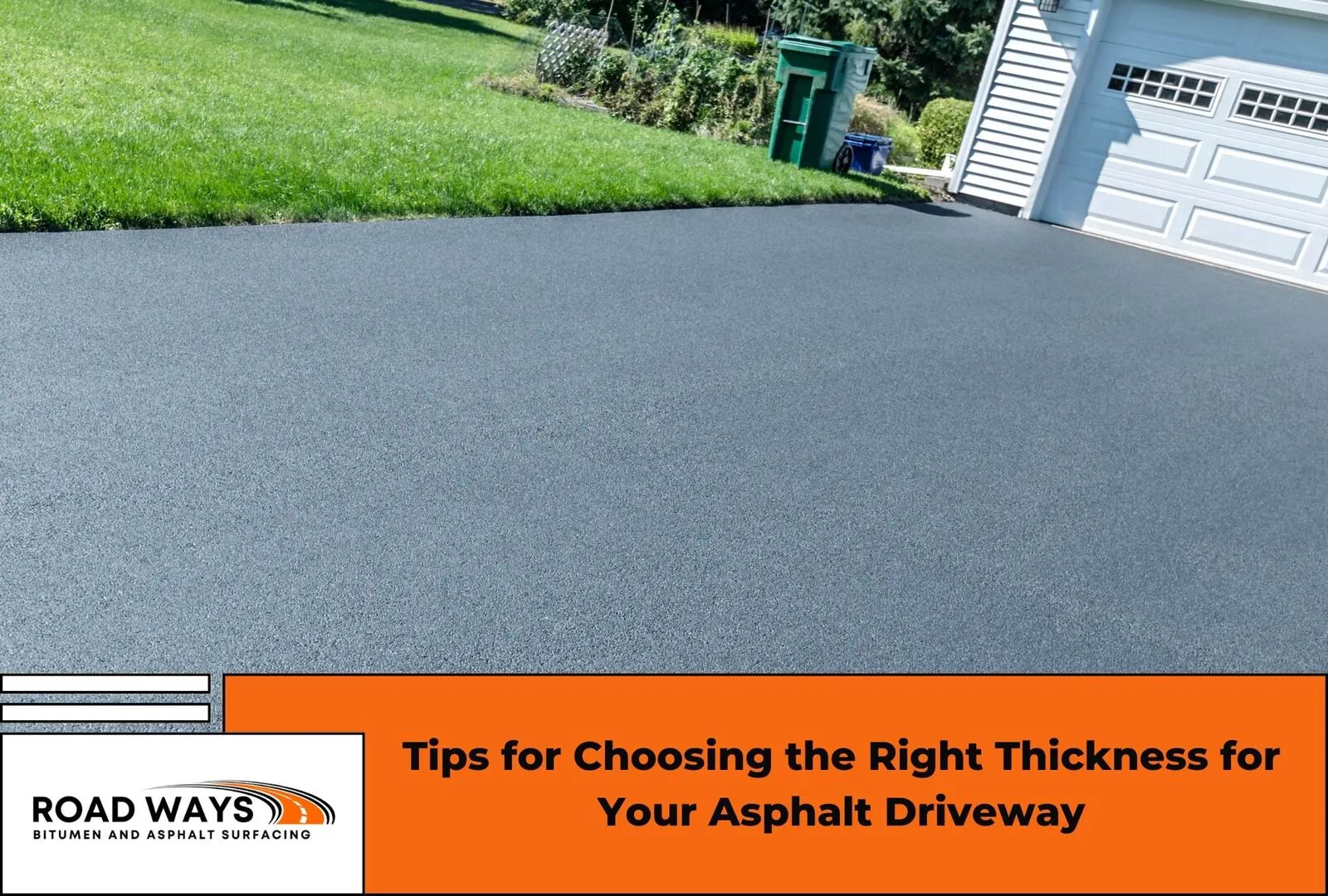 Cross-section of a newly laid asphalt driveway showing layer thickness