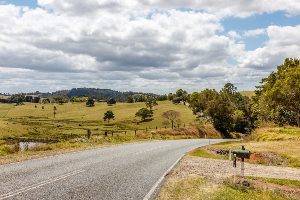 road through the farms